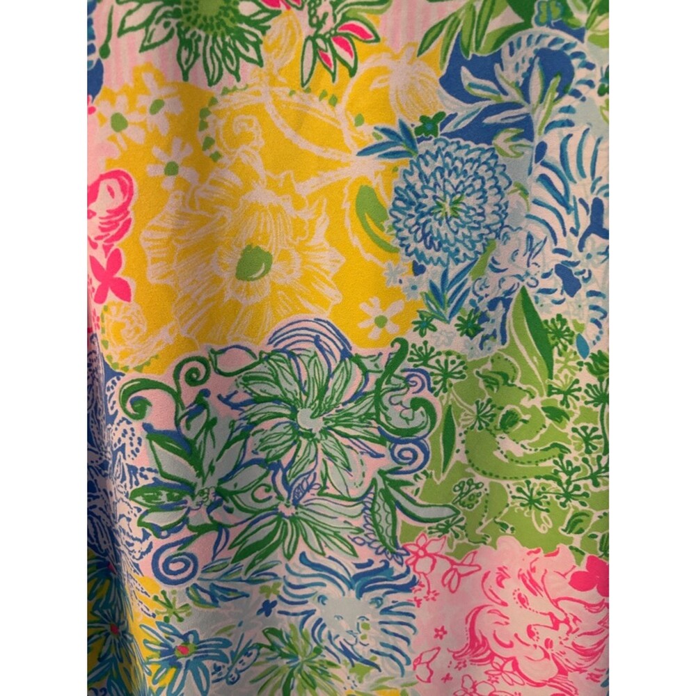 Lilly Pulitzer Donna tunic shirt blouse Bright Floral Sleeveless top women’s SM - Picture 6 of 14